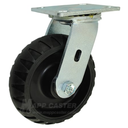 Mapp Caster 6"X2" Rugged Thermoplastic Rubber (TPR) Wheel Swvl Caster, 550 Lbs Cap 146RTPR620S